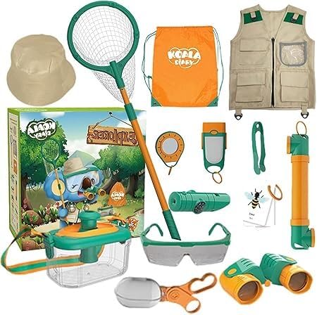 BeyondLuv Safari Explorer Costume Kids -13Pcs Explorer Costume Kids| Safari Costume Kids| Toddler Halloween Costume| Explorer Kit & Bug Catcher Kit Costume For Kids| Cosplay Costume Kids Boys Girls